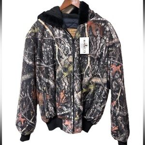 Women’s Hunting Hooded insulated Jacket coat camo with faux fur hood zip large